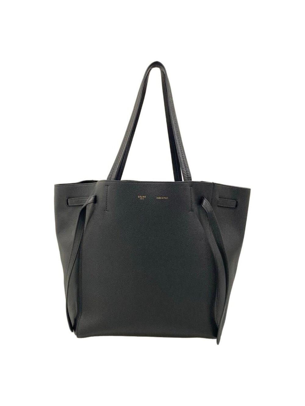 Celine Tote Bag Cabas Phantom Small with Belt Black